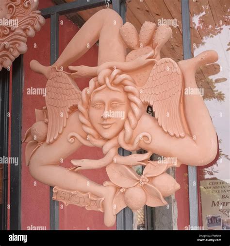 A terracotta Trinacria for sale - they symbol of Sicily representing ...