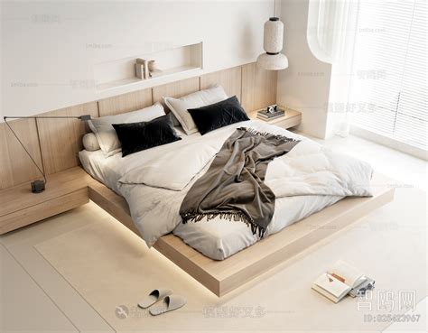 Japanese Style Double Bed sketchup Model Download - Model ID.825423967 ...