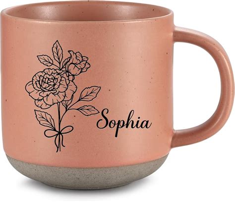EnvoGif Personalized Coffee Mug, Custom Ceramic Mugs with Birth Flower ...