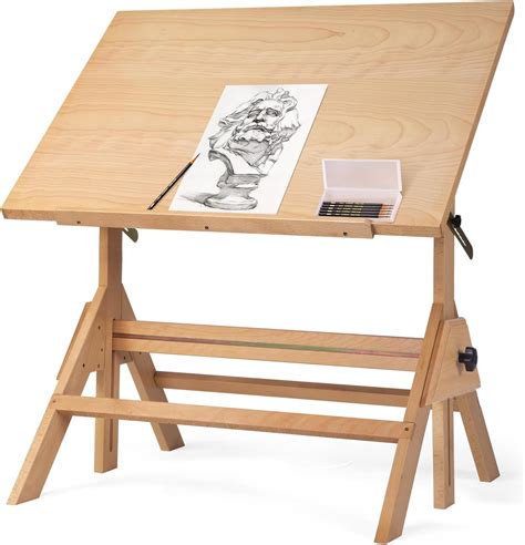 Drafting Table, Natural Design Solid Beech Wood Philippines | Ubuy