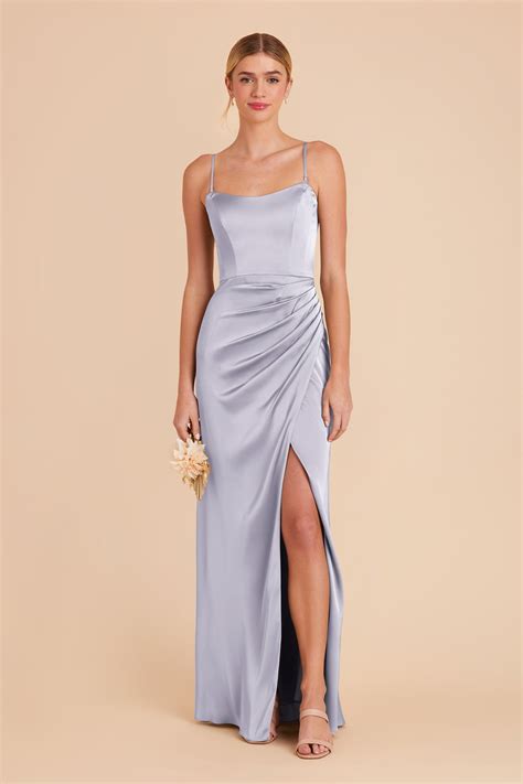 Anne Periwinkle Blue Matte Satin Bridesmaid Dress | Birdy Grey