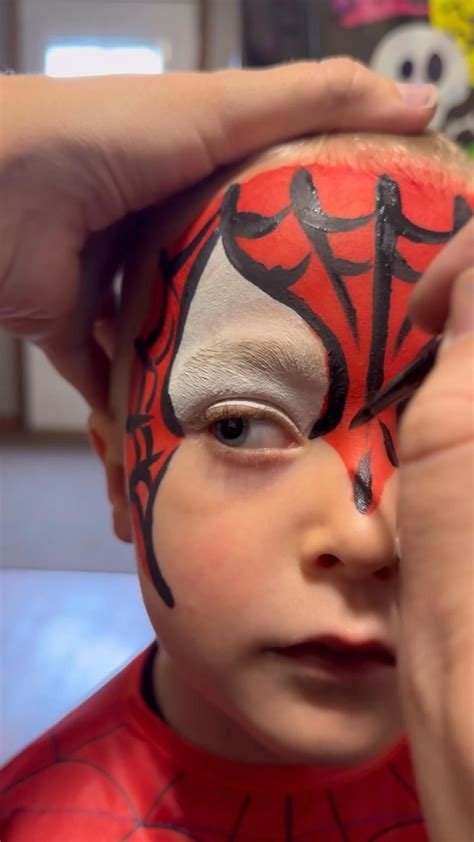 Quick and easy spiderman face painting tutorial under 2 minutes learn ...