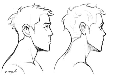 Male face side view Drawing Reference and Sketches for Artists