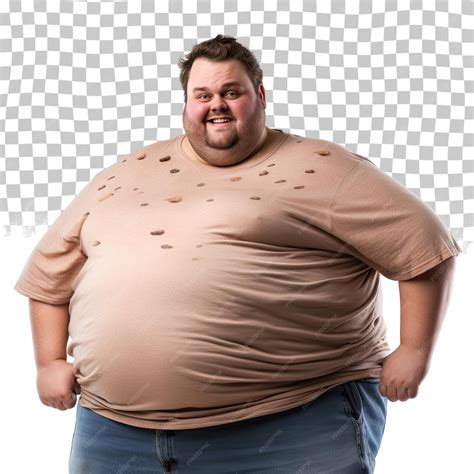Premium PSD | Fat man with a big belly Diet isolated on transparent ...