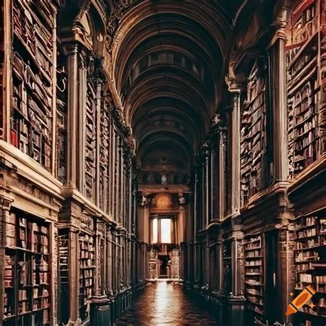 Dark academia library on Craiyon