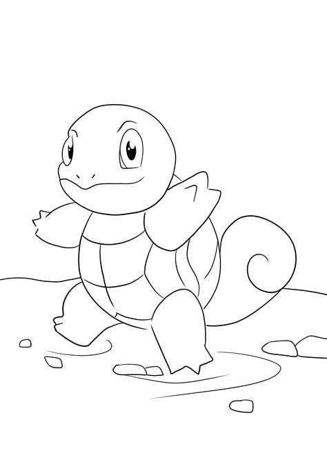 Squirtle Pokemon Card Coloring Page