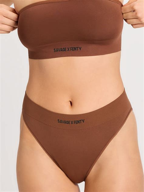 Seamless High-Waist Bikini Panty in Brown | SAVAGE X FENTY