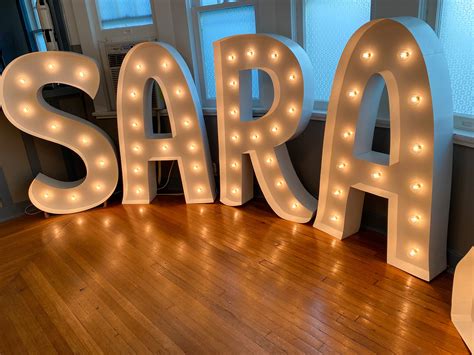 Large Marquee Letters 4ft 5ft | Custom Name Light Up Letters Weddings ...
