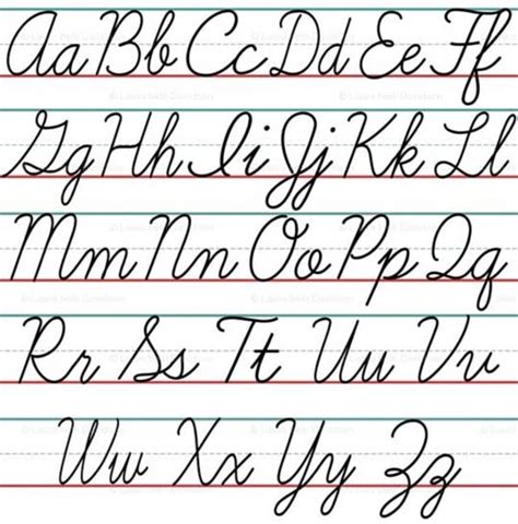Cursive Alphabet Uppercase And Lowercase Chart | AlphabetWorksheetsFree.com