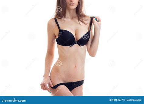 Cuerpo Sexual Femenino En Ropa Interior Negra Sin La Cara Imagen de ...