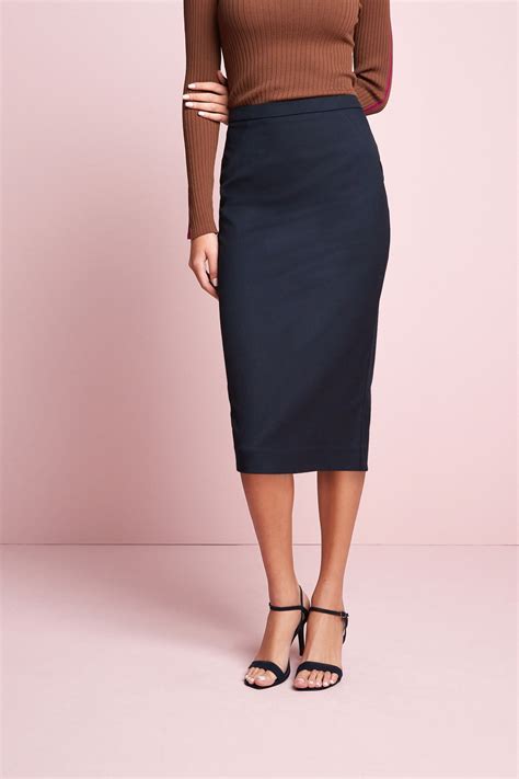 Buy Navy Blue Tailored Midi Pencil Skirt from the Next UK online shop