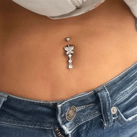 14G 316L Steel CZ Butterfly Belly Button Ring Belly Piercing - Etsy UK