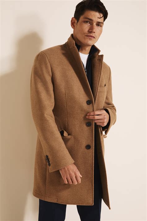 Tailored Fit Camel Double Faced Overcoat