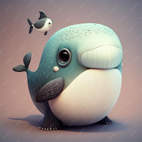 Premium Photo | A cartoon fish with a big nose and a fish on its back ...