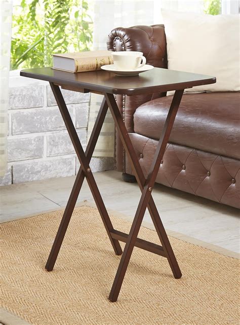 Mainstays (2-Pack) Folding TV Tray Table Set in Walnut 19 x 15 x 26 ...