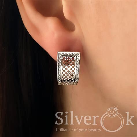 Сережки Сітка 2418р (Родовані) - SilverOk