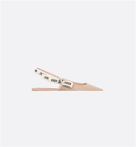 J'Adior Slingback Flat Nude Technical Fabric | DIOR