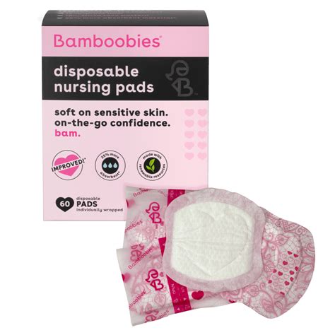 Bamboobies® Nursing Pads for Breastfeeding, 60 Count, Disposable Breast ...