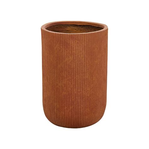 Donica ogrodowa złoty brąz okrągła mieszanka włókien i gliny do domu z ...