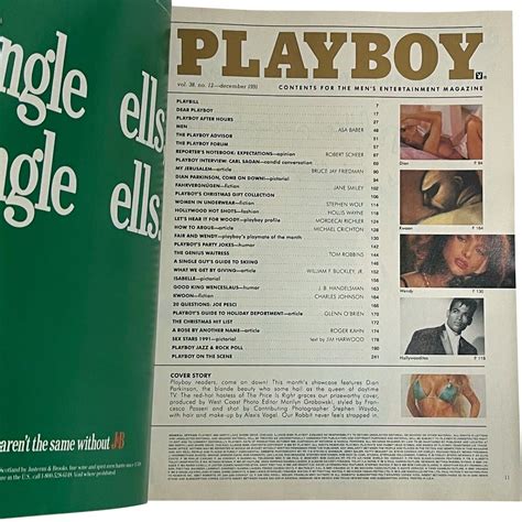 Playboy Magazine December 1991 Carl Sagan Woody Allen Diane Parkinson ...