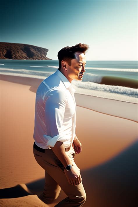 Lexica - Elon musk walking in a beach