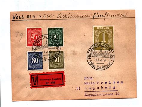 Brief Vignette Friedberg Augsburg Bizone 1948 | 17427