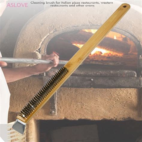 ASLOVE Pizza Oven Brush Steel Wire Pizza Stone Cleaning Brush With ...