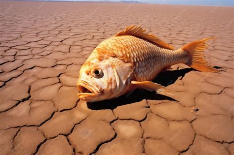 Premium AI Image | Symbolic Dead Fish on Dry Desert Floor Depicting ...