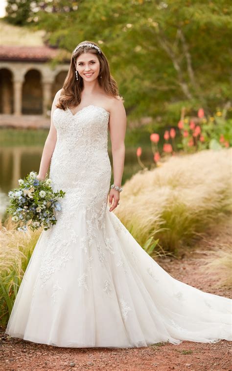 Sparkling Plus Size Mermaid Wedding Dress - Essense of Australia Wedding Dresses