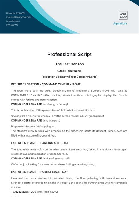 Free AV Script Template to Edit Online