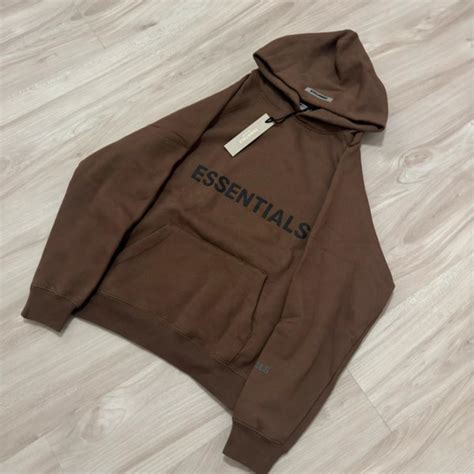 Essential Hoodie 'Appliqué Brown' Size: Small No... - Depop
