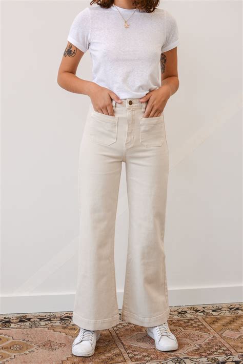 Cream Wide Leg Jeans at Rita Skelley blog