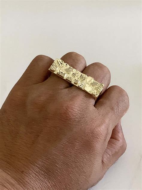 10K Gold Nugget 2 finger ring - BlinCo. Inc.