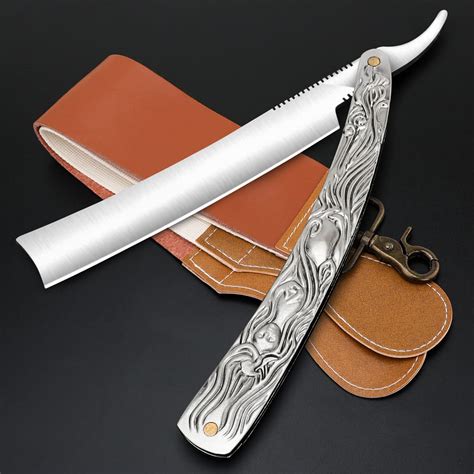 Amazon.com: Professional Straight Razor with First Layer Cowhide Strop ...