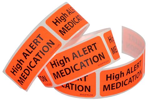 High Alert Medication Labels - 10/Pack | DiaMedical