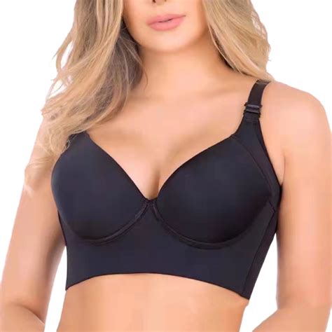 JANGSLNG Lady Bra Solid Color Padded Correct Your Posture Uplift Bra ...