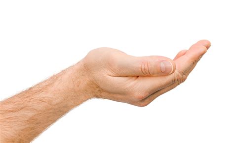 Premium Photo | Male hand holding something isolated on white background