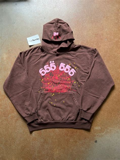 Young Thug Spider Worldwide Angel Number 555 Hoodie Brown Large | Grailed