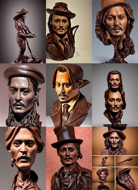 chocolate! sculpture of johnny depp, chocolate art, | Stable Diffusion ...