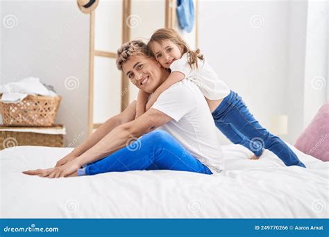 Father and Daughter Father and Daughter Hugging Each Other Sitting on ...