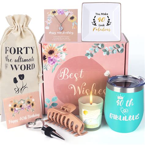 Vakuny 40th Birthday Gifts for Women - 40 Years Old Birthday Gifts Box ...