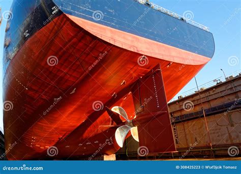 A View of Ships Stern at a Dry-dock Stock Image - Image of carriage ...
