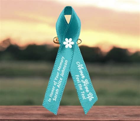 Ovarian Cancer Ribbon | Teal Cancer Ribbon – Celebrate Prints