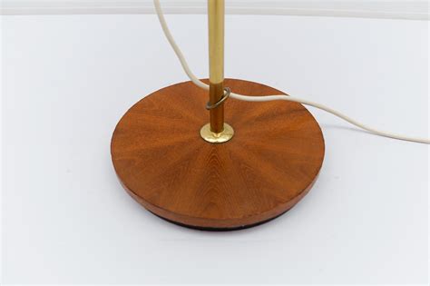 Mid-Century Modern Arc Floor Lamp in Brass and Teak by Temde, 1960s ...