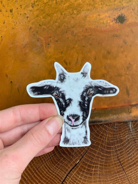 Goat Head Sticker Waterproof Sticker Farm Animal Decal Water Bottle ...