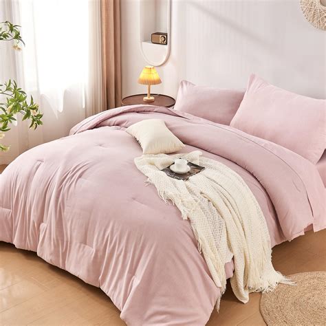 Amazon.com: DECMAY Twin/Twin XL Comforter Set 5 Pieces, Pink Twin ...
