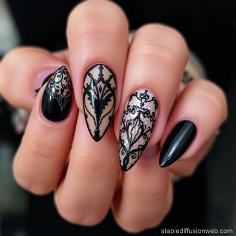 Dark Gothic Nail Art | Stable Diffusion Online