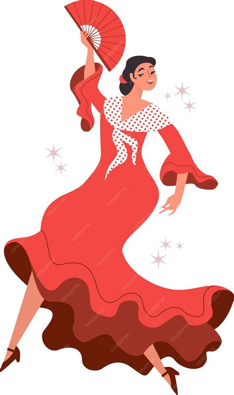 Premium Vector | Beautiful Spanish flamenco dancer Graceful woman ...