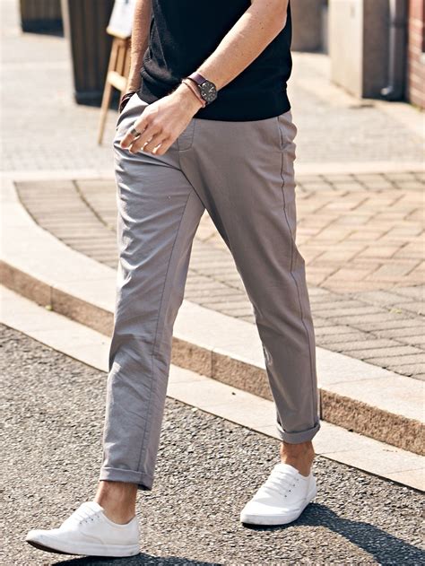 Men Rolled Hem Solid Pants | Mens outfits, Cool outfits for men, Mens ...