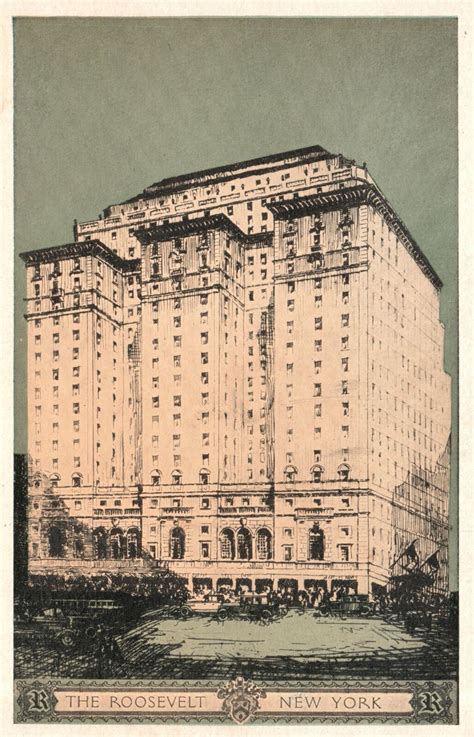 Vintage Postcard 1920's The Roosevelt Building Madison Ave. New York ...